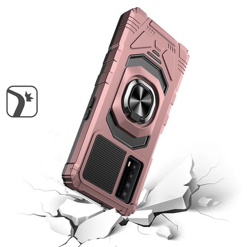 Estuche resistente a prueba de golpes con soporte de anillo magnético híbrido para TCL Stylus 5G + vidrio templado - Imagen 19 de 19