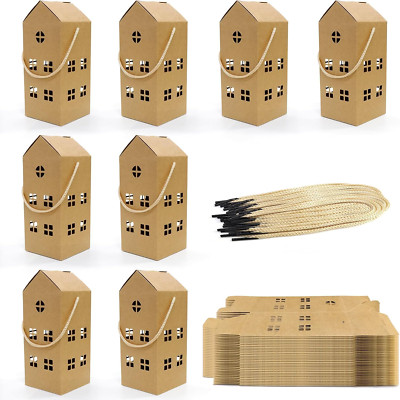 30Pcs Brown Party Treat Boxes, 3X3X7 Inches Kraft Paper DIY Party Favor Boxes Ca