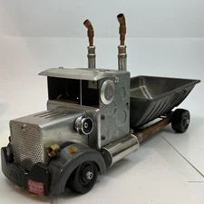 Folk Art Steel Copper Semi Truck Electric Company Trench Art. GE Custom Toy