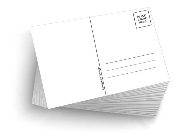 50 Blank Mailable 4"x6" Heavy Duty 14PT Postcards with Mailing Side