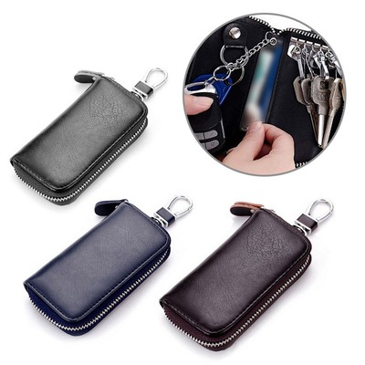 Nice Genuine Key Holder Case Leather Keychains Pouch Bag Car Wallet Key Ring