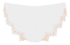 AGENT PROVOCATEUR SEXY MAYBELLE WHITE/PEACH BRIEF SIZE 2 SMALL UK 8 BNWT