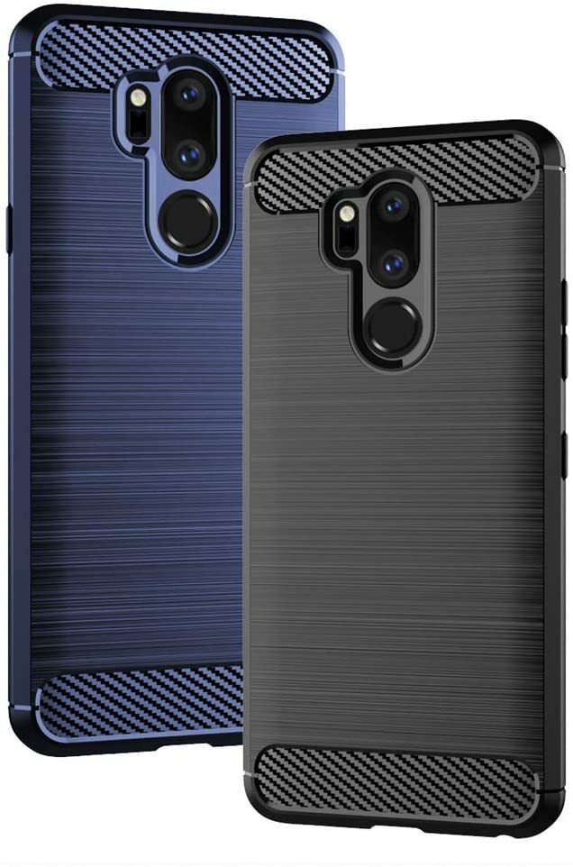 For LG G7 ThinQ Case with Double-layer Armor 2 in 1 with Tempered Glass, Black