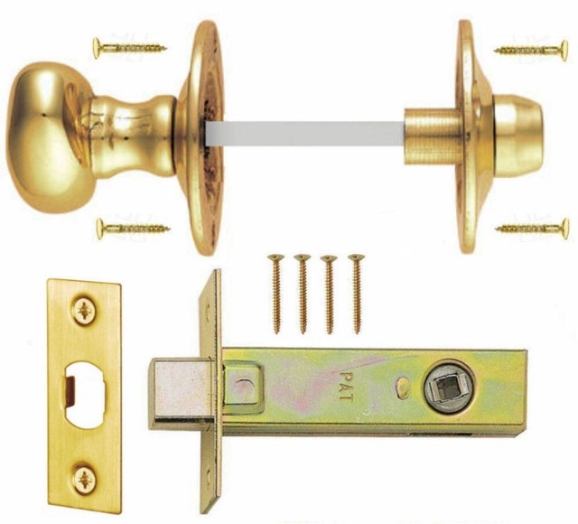 Privacy Thumb Turn & Release Polished Brass WC 64mm Dead Bolt Door Lock