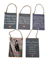 Hanging Mini Metal Sign Jute Hanger - Friends Best Friends Funny Caring