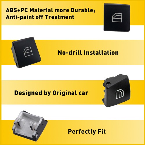 4pcs Window Switch Button Cap Parts For Cover Benz Mercedes W203 C-CLASS - Picture 5 of 7
