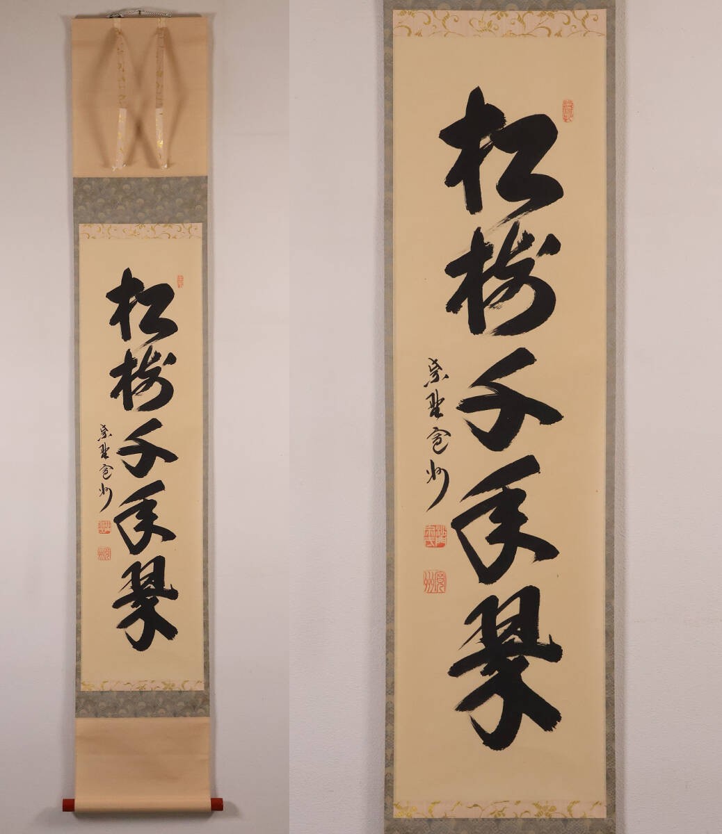 Daitokuji Sangen-in Temple Calligraphy Matsuju Sen by Hasegawa Ichigo Scroll Wal