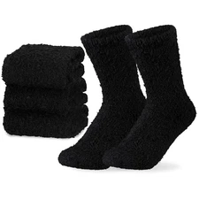 3 Pairs Fuzzy Socks for Womens Soft Fluffy Socks Cute Bed Slipper Fleece Slee...