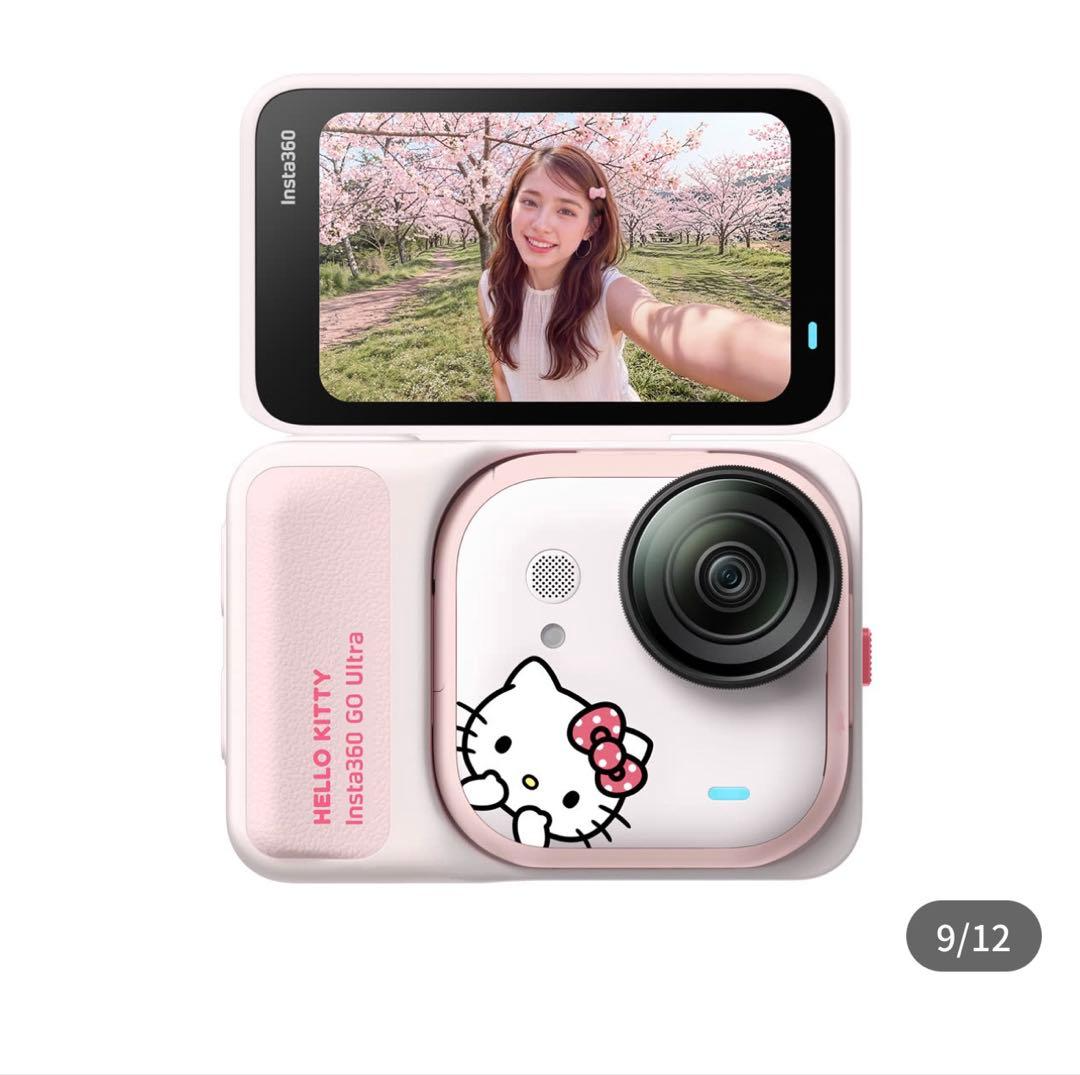 Insta360 GO Ultra Hello Kitty Limited Edition Sakura Pink Action