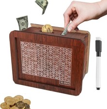 Alcancias Para Adultos Con Plan De Ahorros Guardar Dinero De Madera Reutilizable