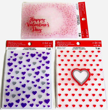 3 New VALENTINE'S DAY HEARTS Cut  Embossing Folders  1 Stamp Set RECOLLECTIONS