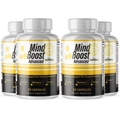 Mind Boost Advanced- Brain Support- 4 Bottles- 240 Capsules