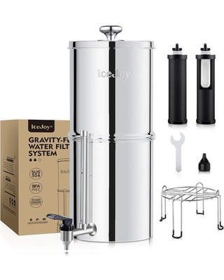 #ad IceJoy 0.01μm Ultra Filtration Gravity Water Filter System 2.25G Stainless $129.36