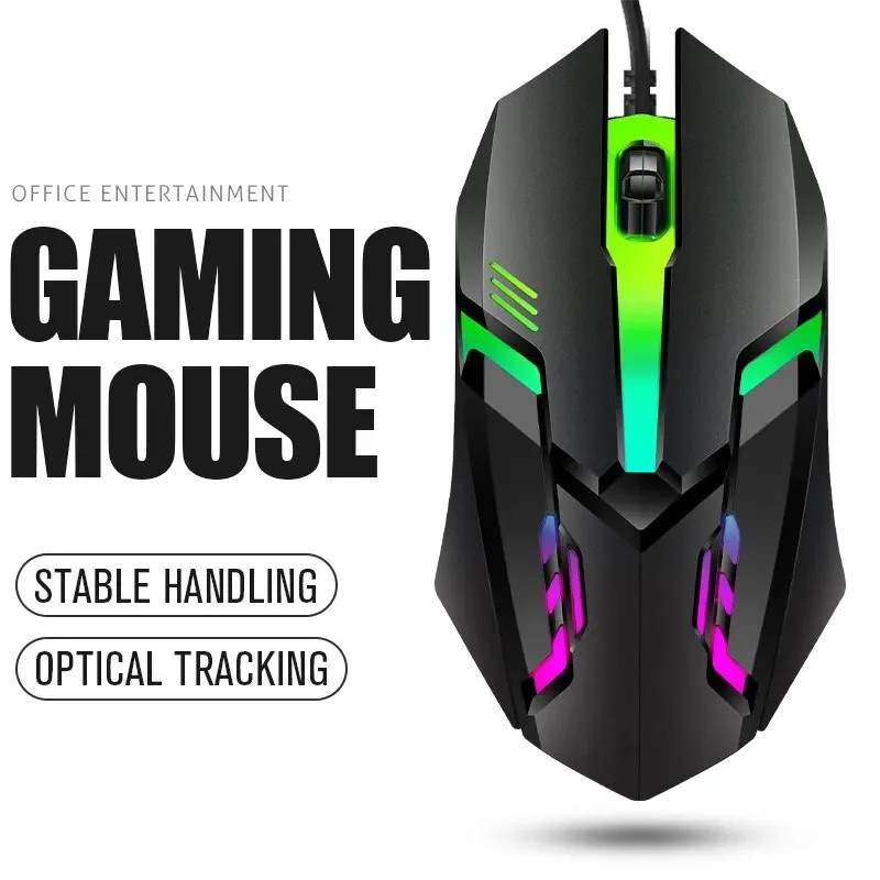 LED Gaming Mouse USB Wired RGB Backlit PC Laptop Computer Optical Mouse