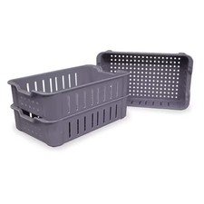 Mfg Tray 81904851362585 Vented & Stackable Straight Wall Storage Container, 2.5