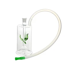 MINI 4.7" Pyrex Glass Bong Green Filter Portable Water Pipe Bubbler 10mm Bowl