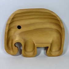 Petits Et Maman Kids Wood Tray Elephant Plate By Time Concept Toddler Child
