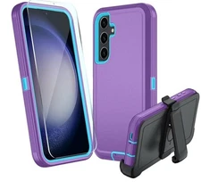 Samsung Galaxy S23 FE 5G Case Belt Clip Holster Shockproof Purple Drop Proof