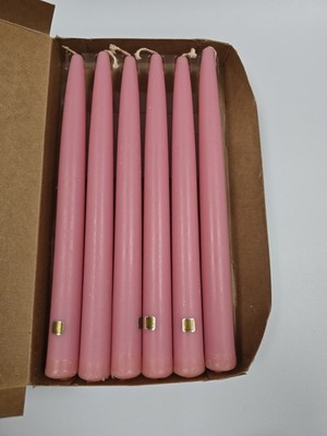 NEW PartyLite Unscented 6 Dinner Candles 10 Inch Heather Pink Color