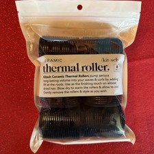 Kitsch Ceramic Thermal Hair Rollers 8 Pcs Black 3 Size Rollers For Waves  Curls