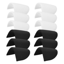 6 Pairs Shoulder Pads for Women Sponge Shoulder Pads, White/Black 0.6cmx9cm