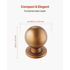 Cabinet Knobs 12 Pack 0.98 Inch Zinc Alloy Drawer Pulls Door Handles