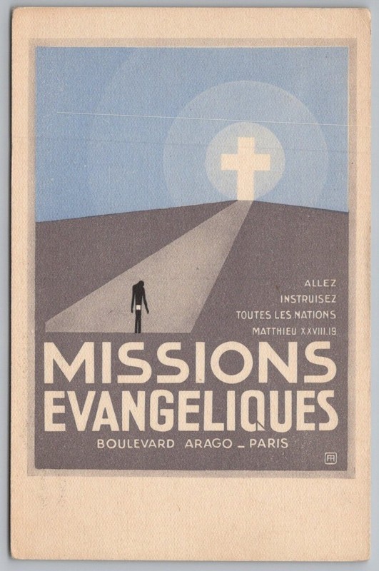 French Christian Missionary Poster Art  Missions Evangeliques Postcard 30bz