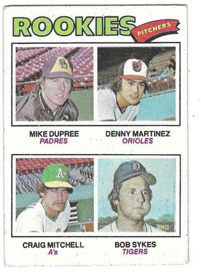 Denny Martinez / C. Mitchell / Dupree / Sykes 1977 Topps Rookie Pitchers #491 EX