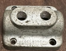 Rare Early Stamped Edelbrock Two Port Fuel Block Flathead Hot Rod Kustom Gasser