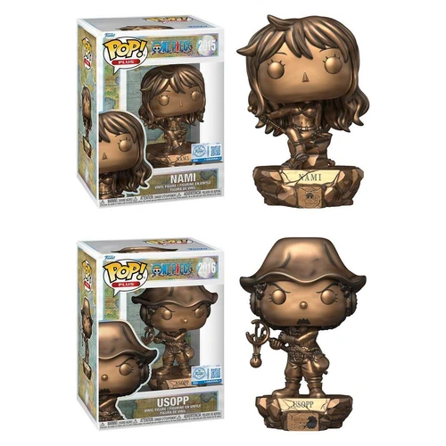 FUNKO POP PLUS #2016 #2015 ONE PIECE 25th USOPP + NAMI (BRONZE) SET OF 2