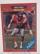 1989 Pro Set #538 WESLEY WALLS RC San Francisco 49ers Signed Autographed Card