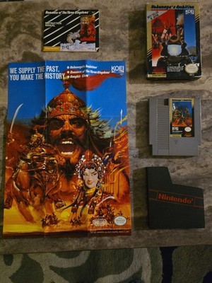 NES Nintendo Nobunaga's Ambition CIB Complete in Box w/ Poster GENUINE TESTED