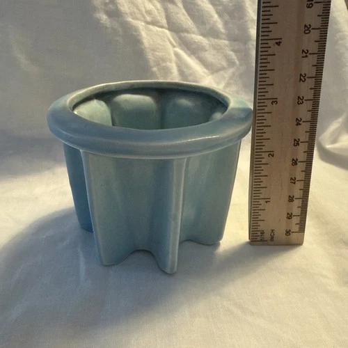 1948 RARE Teal McCoy Star On Bottom Round Planter USA Pottery