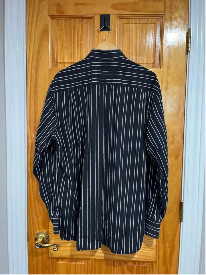 Dolce & Gabbana Black White Stripe Button Front Shirt Men’s 17 43 Made in Italy - Image 4 of 4