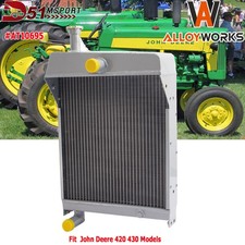 #at10695 Tractor Radiator For John Deere 420 430 Models W/long Filler Neck
