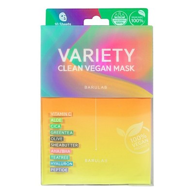 Barulab Vegan Masken Mix Gesichtsmasken Aloe Cica Greentea Olive Sheabutt 10x23g