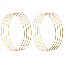 6 Pcs Metal Dream Catcher Rings,Round Floral Wreath Gold Tone,3-inch 