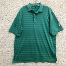 Peter Millar Polo Shirt Large Adult Green Summer Comfort Striped Stretch Mens L