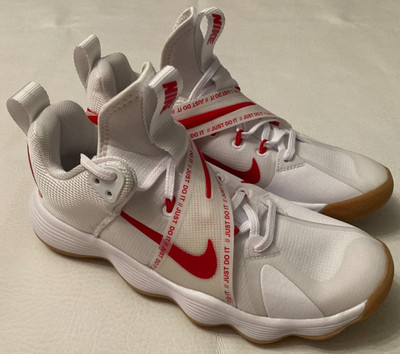 Mens 7.5/Wmns 9 Nike React Hyperset White Red Gum Volleyball Shoes CI2955-160