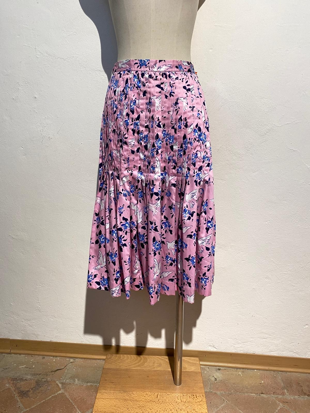 Saint Laurent Rive Gouche skirt patterned "Picasso doves" spring summer 1987 44