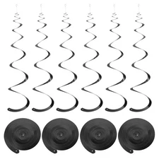 30 Pcs Black Party Hanging Single Strip with Hang Tag String,Hook