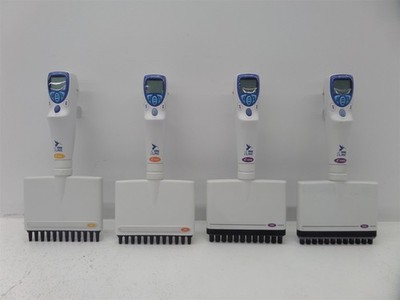 Lot Of 4 BioHit eLine e120 e300 e1200 Multichannel Pipettes 