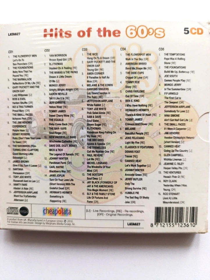 Hits of the 60's auf 5 CDs, Neu & OVP! - Bild 2 von 2