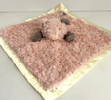 Mary Meyer Pink Pig Lovey Security Blanket Stuffed Plush Nursery Satin 13" x 13"
