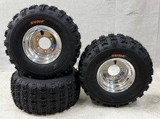 Dwt Polished Front Rear Wheels Rims With Sunf 18 A027 Tires Honda Atc 70