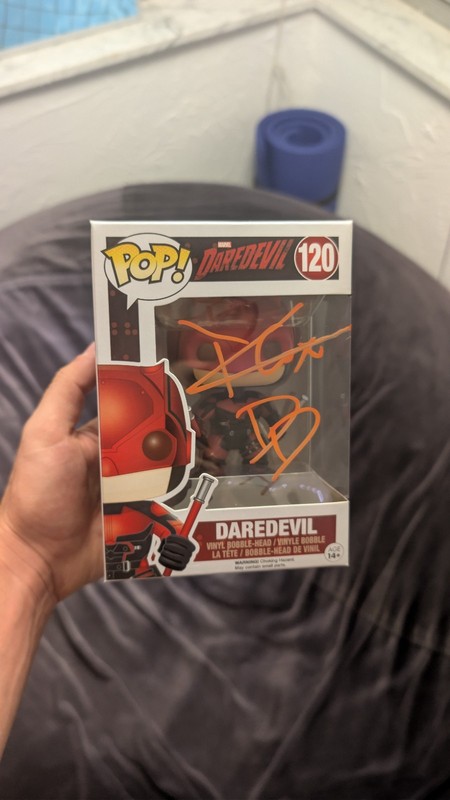 Funko Pop! Vinyl: Daredevil Masked Vigilante #120 Charlie Cox Signed Collectible