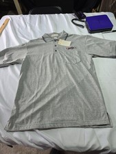 Essentials Grey Dean Tires Polo Pocket Shirt Sz L Essentials Grey Dean Tires Polo Pocket Shirt Sz L