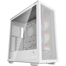 DeepCool Morpheus Gaming PC Case, White Full Tower, Glass Panel, ARGB Side Fan