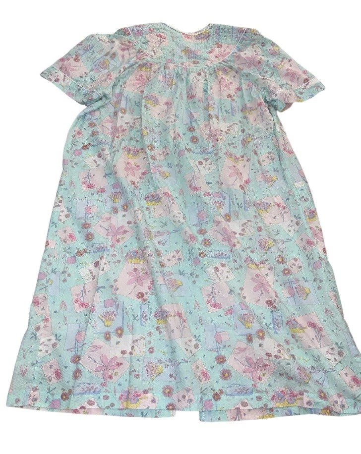 Vestido de Noche Floral Rosa Jazmín Manga Corta Casa Vestido Tumbona Para Mujer’s Grande Foto 2 de 4