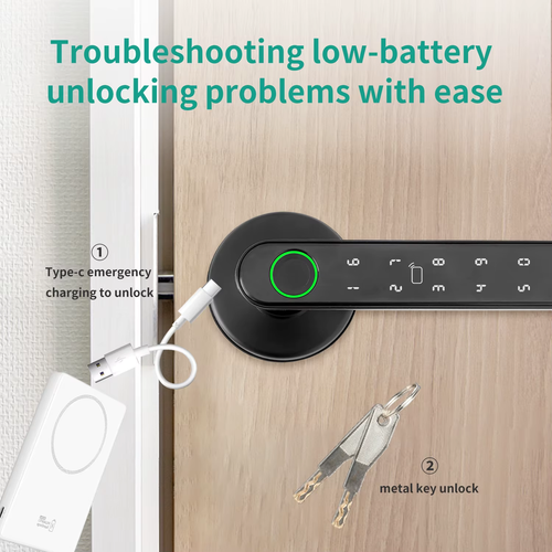 Tuya Smart Door Lock Fingerprint Keyless Entry App Remote Password IC Card Key - Picture 5 of 14